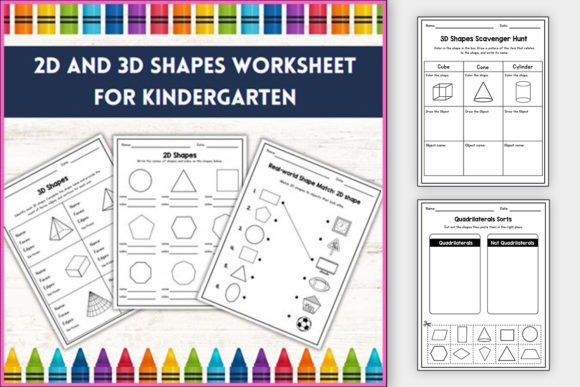 2D and 3D Shapes Worksheet Activities for Creative Learning