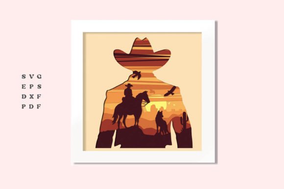 3D Cowboy Dad, Layered Cowboy Papercut – A Unique Way to Celebrate Western Spirit