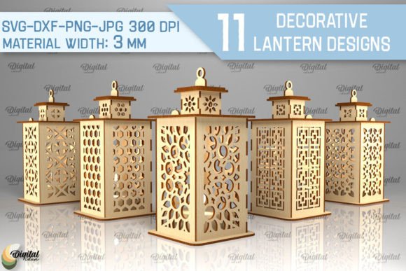 3D Decorative Lanterns Laser Cut Bundle: Unleash Creativity in Home and Product Design