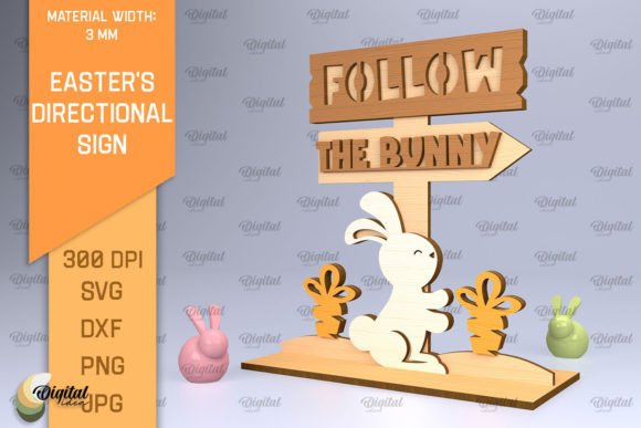 3D Easter Directional Sign Laser Cut: A Creative Digital Design for Custom Projects