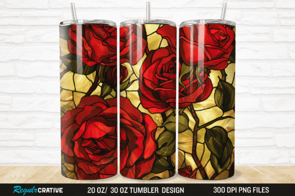 3D Stained Glass Roses Tumbler Wrap PNG: A Strategic Design Tool for Modern Creators