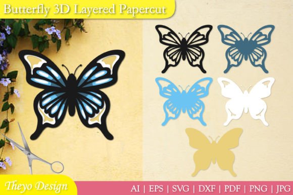 Butterfly 3D Layered Papercut Laser Cut – A Versatile Design for Creative Projects