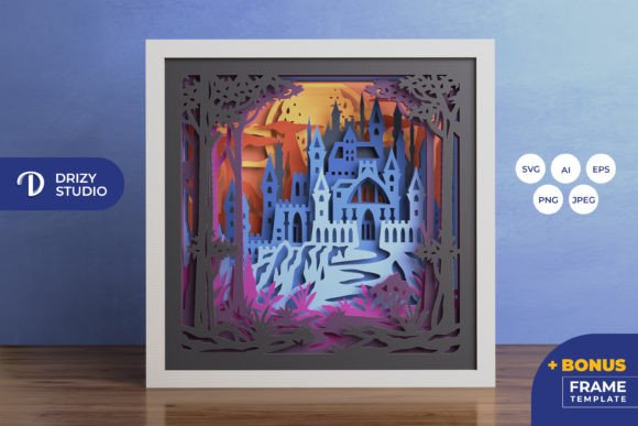 Castle on the Hill 3D Shadow Box SVG – A Creative Way to Bring Elegance to Your Space
