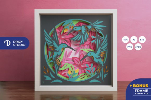 Couple of Hummingbird 3D Shadow Box: A Versatile Design Element