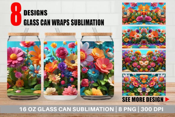 Custom Glass Can 3D Summer Flowers: A Creative Way to Personalize Your Libbey 16OZ Glass Can