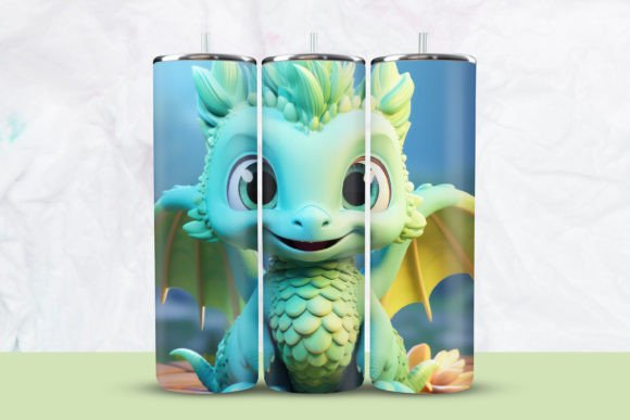 Cute 3D Dragon Tumbler Wrap – A Multipurpose Design for Your Business Needs