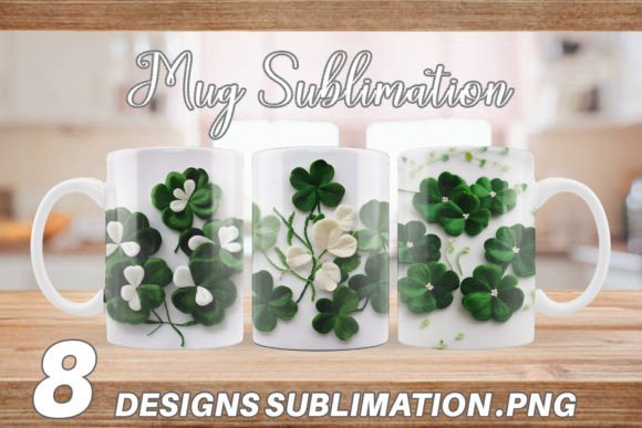 Enhance Your Sublimation Projects with Mug 3D Shamrocks Embroidery Designs