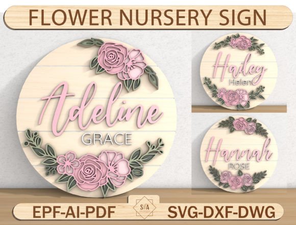 Enhancing Brand Identity with the Flower Nursery Name Sign, Flower 3D Wood