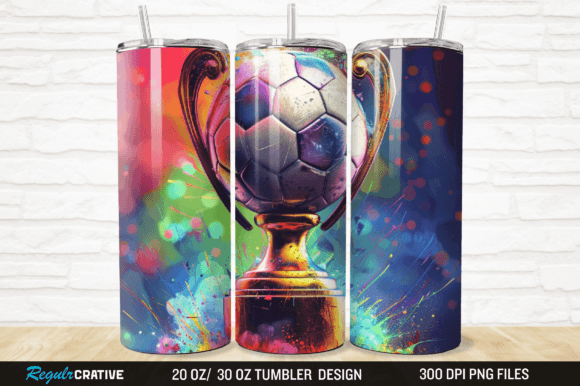 Enhancing Branding and Creativity with the 3D Soccer Trophy Colorful Tumbler Wrap