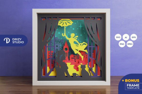 Flying Girl with an Umbrella 3D – A Creative Way to Elevate Your Decor or Projects
