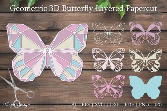 Geometric Butterfly 3D Layered Papercut: A Creative Tool for Craft Enthusiasts and Designers