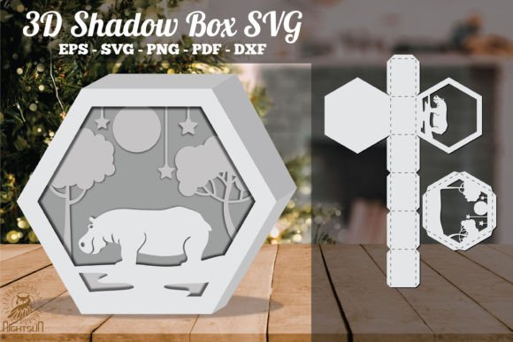 Hippo in Forest 3D Shadow Box SVG: A Creative Tool for Designers and Crafters