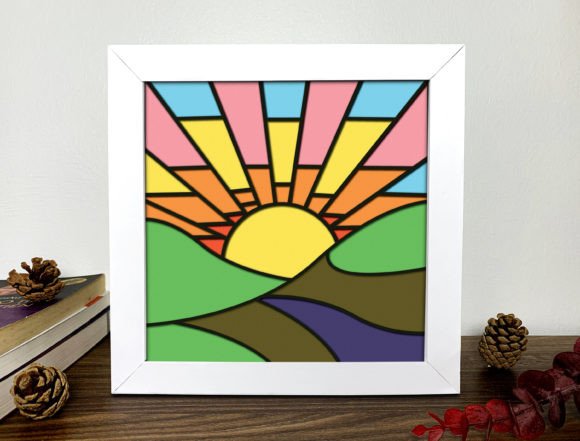 The Sun Stained Glass 3D Shadow Box: A Creative Digital Design for Paper Crafters