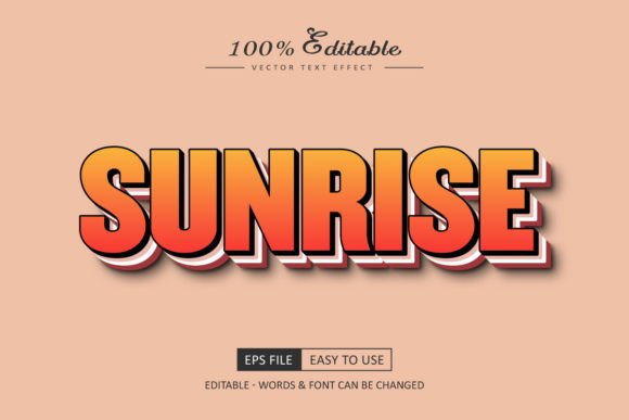 Transform Your Brand with the Sunrise 3d Text Editable Vector Text Effect
