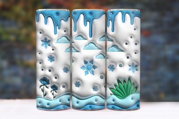 Winter 3D Inflated Tumbler Warp: A Unique Digital Design for Creative Projects