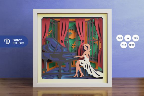 Woman Playing Piano 3D Shadow Box: A Strategic Creative Tool for Art and Impact